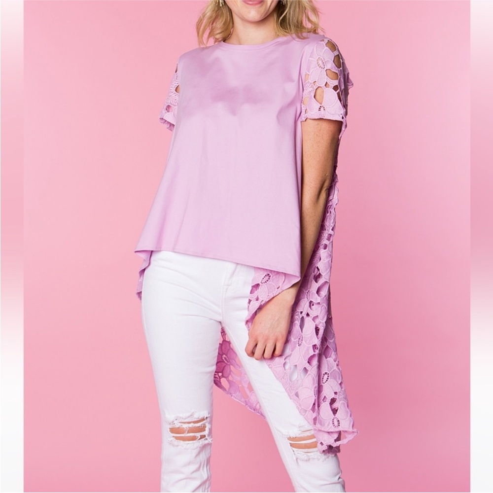 NWT CROSBY by Mollie Burch | Rock Star Print  Shawna Hi-Low Top -Sz S - Picture 10 of 11
